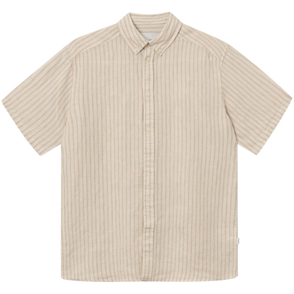 Les Deux Kris Linen SS Shirt - Light Desert Sand/Light Ivory