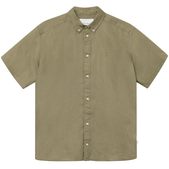 Les Deux Kris Linen SS Shirt - Surplus Green