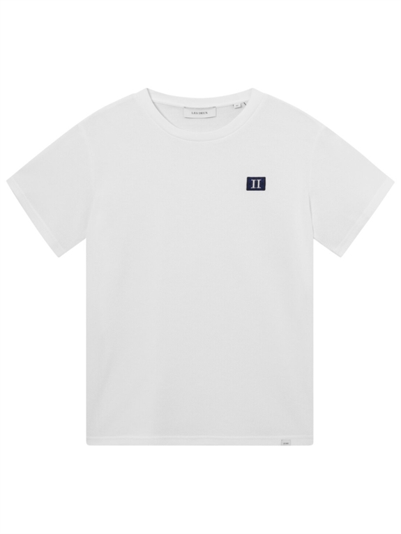 Les Deux Piece Pique t-shirt - White/Pacific Ocean