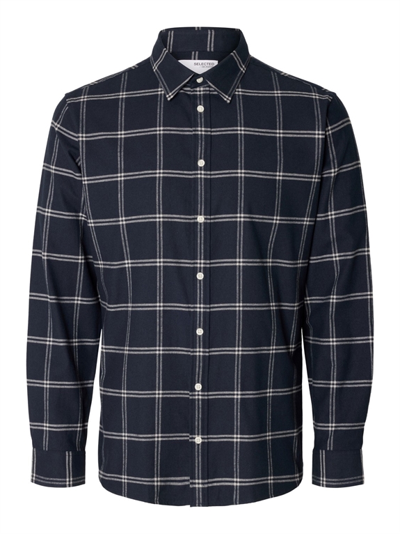 Selected Slim Owen Flannel Shirt LS - Dark Sapphire/Simple