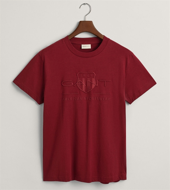 GANT Reg Tonal Shield SS T-shirt - Plumed Red